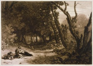 F.41.I Procris e Cephalus, do &39;Liber Studiorum&39;, gravado por George Clinton, 1812
